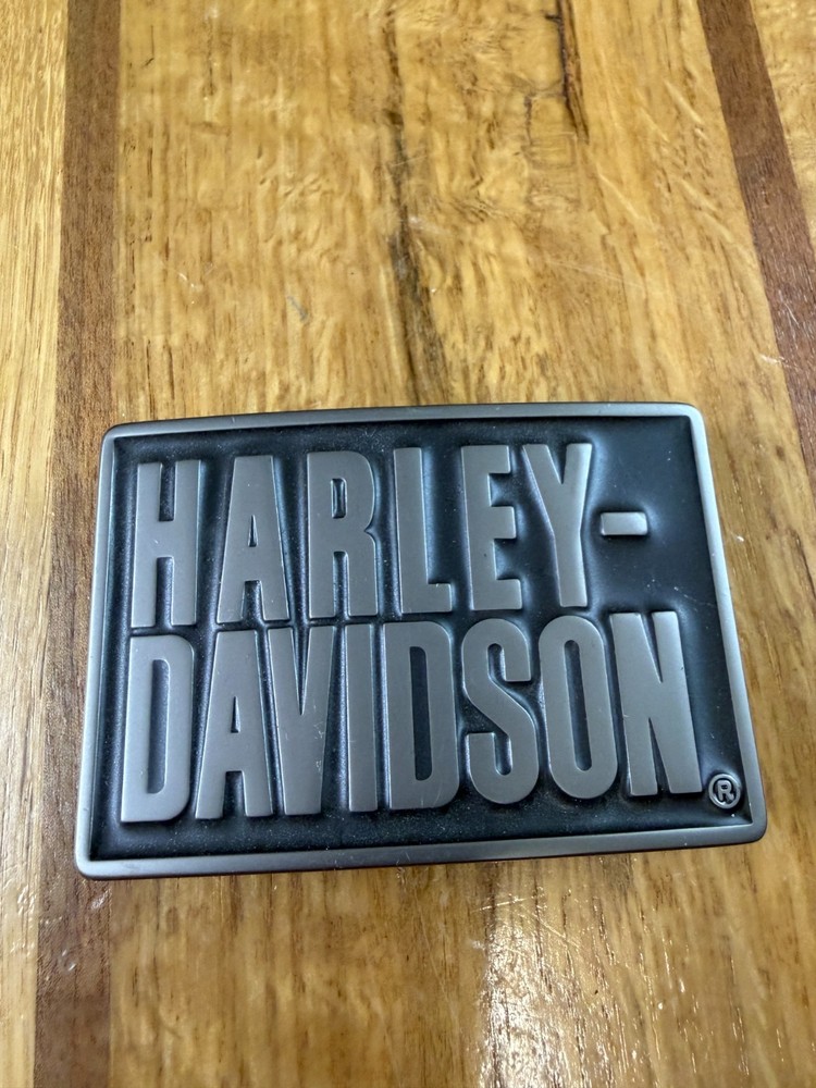 Harley-Davidson men&rsquo;s “Classic Font” belt buckle #97752-07V Gunmetal