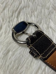 GUCCI Pre-Owned Gg Pattern Leather Belt Striped All Over Men&rsquo;S