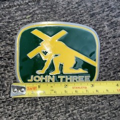 John Three Sixteen Belt Buckle 2.5×3 Kerusso Christian Glossy Green & Yellow