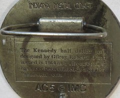 Kennedy Half Dollar Vintage Belt Buckle 1970&rsquo;s Indiana Metal Craft Liberty 1964