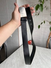 Vintage 90s Dolce & Gabbana Black Leather Belt Chunky Steel Buckle D&G JEANS Y2K