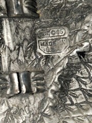 Eagle Belt Buckle EJC 1995 Vintage Pewter Made in USA America Size 3.5&Prime; x 2.5&Prime;
