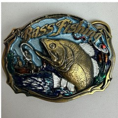 Vintage 1987 The Great American Belt Buckle Co Bass Fishing 1820 Made in USA