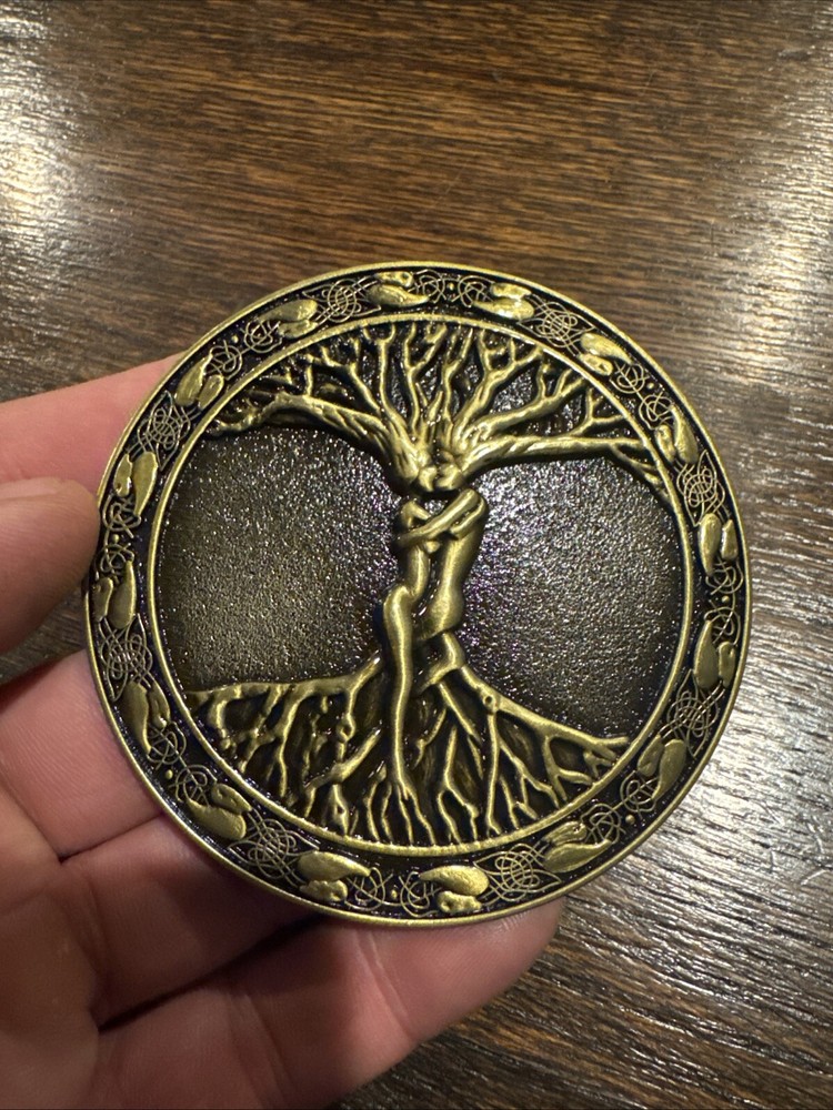 Tree of Life Belt Buckle Collector Christian Catholic Patriot Patina Collector
