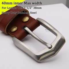 Mens Stainless Belt Buckles Western Buckle For Handmade Leather Belt 1 1/2&Prime; 38mm