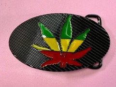 Rasta Colored Pot Marijuana CBD Weed Leaf Delta-283773 New Colorful Belt Buckle