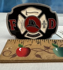 Buckle Bakery Fire Fighter Enamel Belt Color Buckle 1670 Made in USA