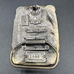 VTG. 1986 USA American Firefighter Belt Buckle « No Sleep Tonight » Brass, Enamel