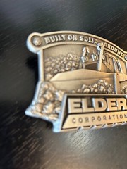 Vintage Collectible Elder Corporation Solid Ground Pewter Belt Buckle