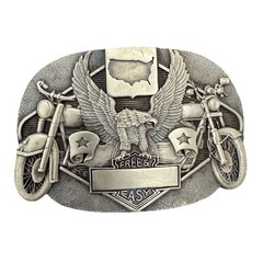 Award Design Medals Vintage Solid Brass Biker Belt Buckle Eagle Motorcycle USA