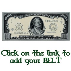 $1000 Thousand Dollar Bill American US currency Novelty Belt Buckle Money