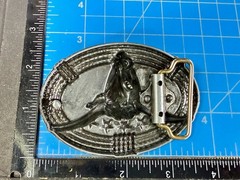 Texas Longhorn Cow Bull Head Steer Rope Border Rodeo Cowboy Belt Buckle