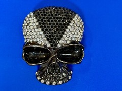 Skull Head Clear Bling Rhinestone Gothic Punk Figural Belt Buckle Missing Stone