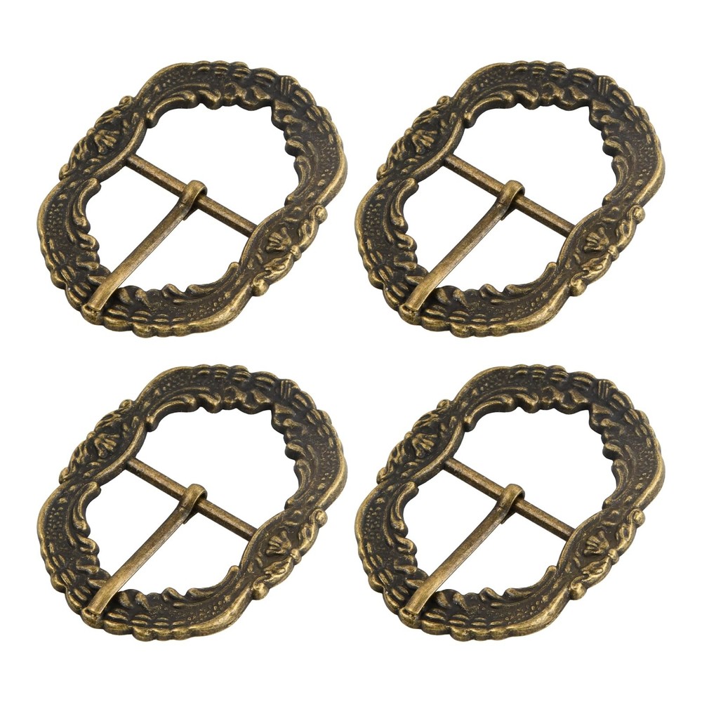 4 Piece Costume Belt Buckles Set for Men Women, Diameter 30mm Retr…