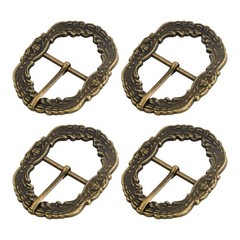 4 Piece Costume Belt Buckles Set for Men Women, Diameter 30mm Retr…