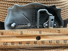 Antiqued Silver Gold Initial L Rectangle Western Cowboy Floral Vine Belt Buckle