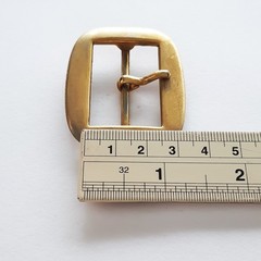 Vintage Gold-Tone Belt Buckle 40mm Pin Rectangle Shape School Uniform Hardware