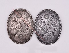51MM Vintage Silver Cowboy Ranger Floral Carved Western Belt Buckle fit 2&Prime; Strap