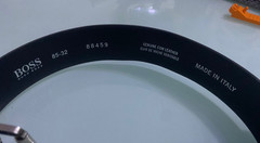 HUGO BOSS Black Leather Belt Metal Buckle Women Italy (88459)