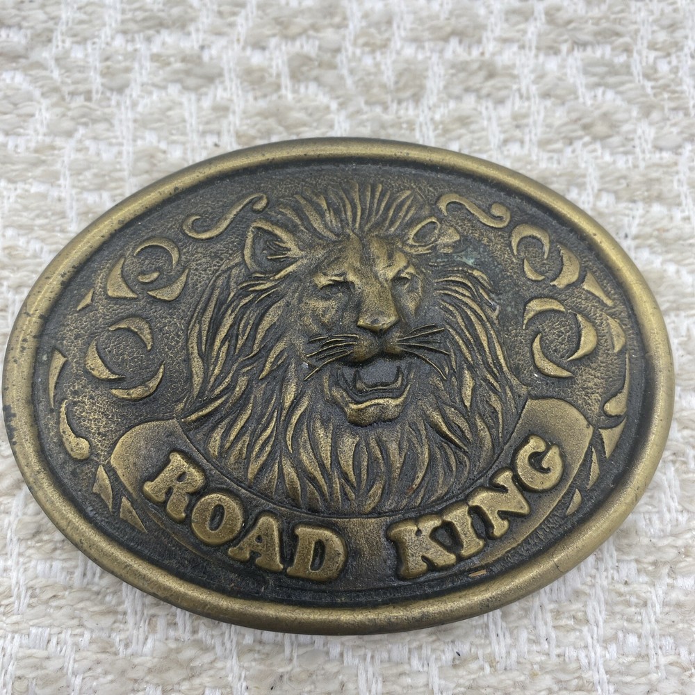 Vintage Union 76 King Of The Road Truckstop Club Lion Belt Buckle Brass