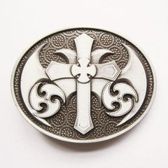 CELTIC CROSS IRISH SILVER MEDIEVAL GOTHIC BELT BUCKLE