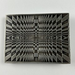 Vintage 1974 Bergamot Brass Works Op-Art Geometric Maze Z-120 Belt Buckle