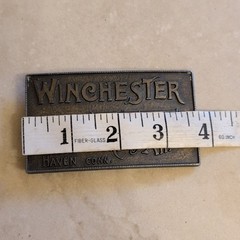 Vintage Solid Brass Belt Buckle Winchester Repeating Arms New Haven CT