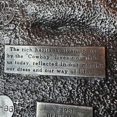 Vintage Western Rodeo Bronco Rider Belt Buckle Enamel Pewter Tone Cowboy Style