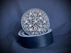 Star Command OOAK Futuristic Belt Buckle Assemblage Art Darren McNeese