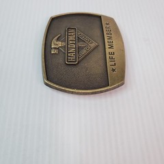 1996 Belt Buckle Handyman Club Of America Life Member Hammer Vintage