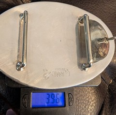 Vogt Sterling Silver 1/10 10K Gold Overlay Engraved Oval Oklahoma Buckle