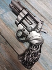 New Men Silver Metal Western Old School Fashion Belt Revolver Gun *120cm Belt