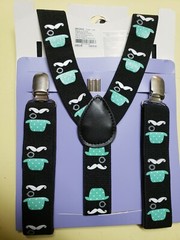 Claire&rsquo;s SUSPENDERS Nerdy Geek Mustache Hat Bow Ties Teen/ Adult Adj. #CLAR
