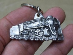 VTG 1978 Bergamot Brass Works Locomotive Train Belt Buckle Matching &rsquo;87 Keychain
