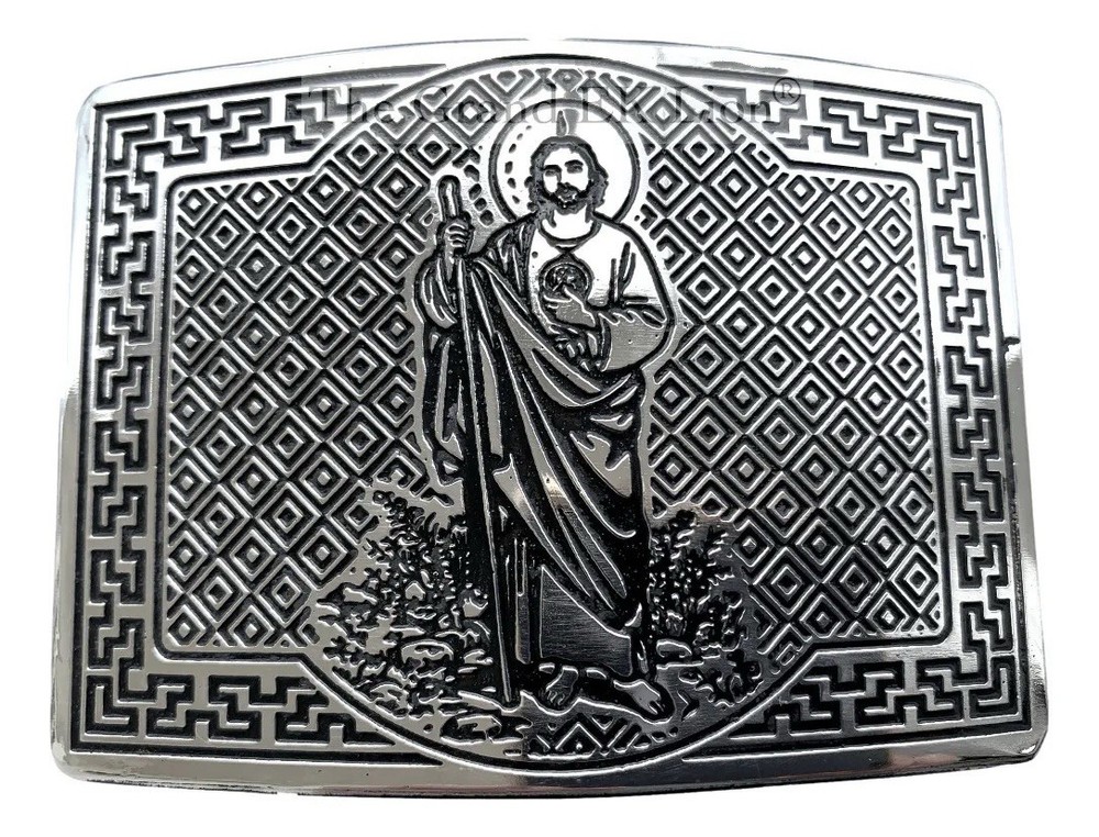 Mexican San Judas Charro Style Cowboy Belt Buckle Hebilla Vaquera Made In Mexico