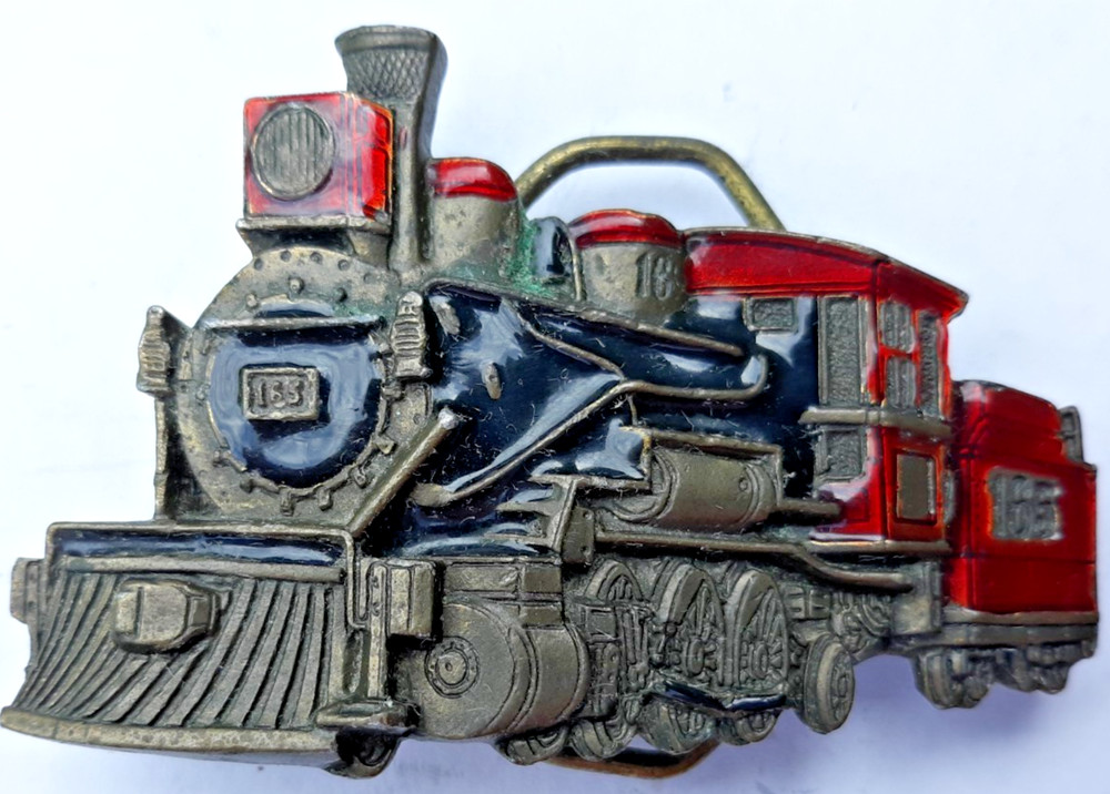 belt buckle 1981 Great American Buckle steam locomotive train engine 165