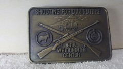 Vintage *NRA* Whittington Center Brass Belt Buckle – MINT – NEW !!!