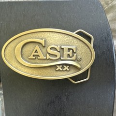 Case XX Men&rsquo;s Oval Logo Gold-Tone Pewter Slide Belt Buckle USA
