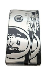 Big Men Silver Metal Belt Buckle Hip Hop Street Fashion Gangster 100$ Bill Money