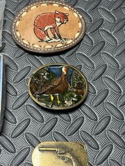 Fox Leather/Pheasant/Revolver/Western Gun Deer /Rifle/CrocodileBrass USA Buckles
