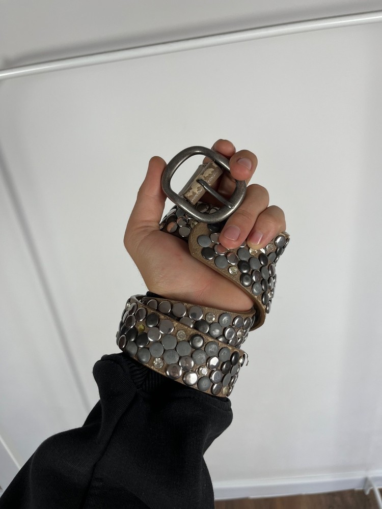 Vintage Studded Punk Rock Belt 105cm 41in Goth Metal Rivet Buckle