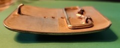 Vintage Belt Buckle Western Style Gold Ornate with Large Brown Oval Stone