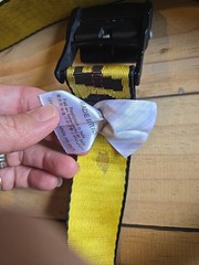 Off-White Industrial Belt in the yellow and black colorway, featuring a black…