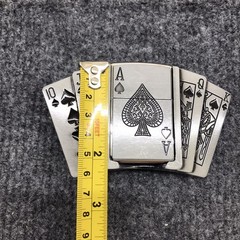 Antique Brushed Poker Belt Buckle with Lighter, Stock in US