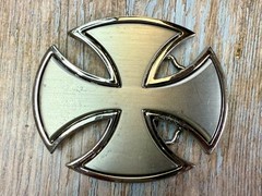 Maltese Iron Cross Religious Gothic Punk Vibe Cutout Silver Color Belt Buckle