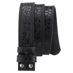 Embossed Western Leather Belt Cowboy Rodeo Casual Leather Belt Floral Embossed