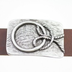 Belt Buckle Sailor Knot in Antique Silver – Maritime Knot Buckle