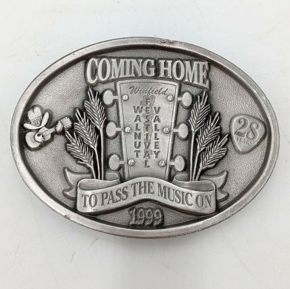 Walnut Valley Bluegrass Belt Buckle Festival Vintage 1999 RARE Winfield Kansas