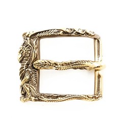 Brass belt buckle « Dragon », Handmade pin type Scandinavian Dragon belt buckle