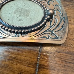 Western Floral Scroll Belt Buckle Copper Tone Beaded Oval Center DIY